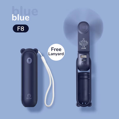 Portable Fan Mini Handheld Fan USB 4500Mah Recharge Hand Held Small 3 In1 Pocket Fan with Power Bank Flashlight Feature