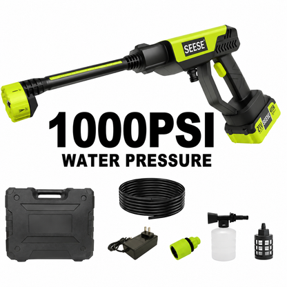 SEESE 1000 PSI Cordless Pressure Washer – Complete Portable Cleaning Kit