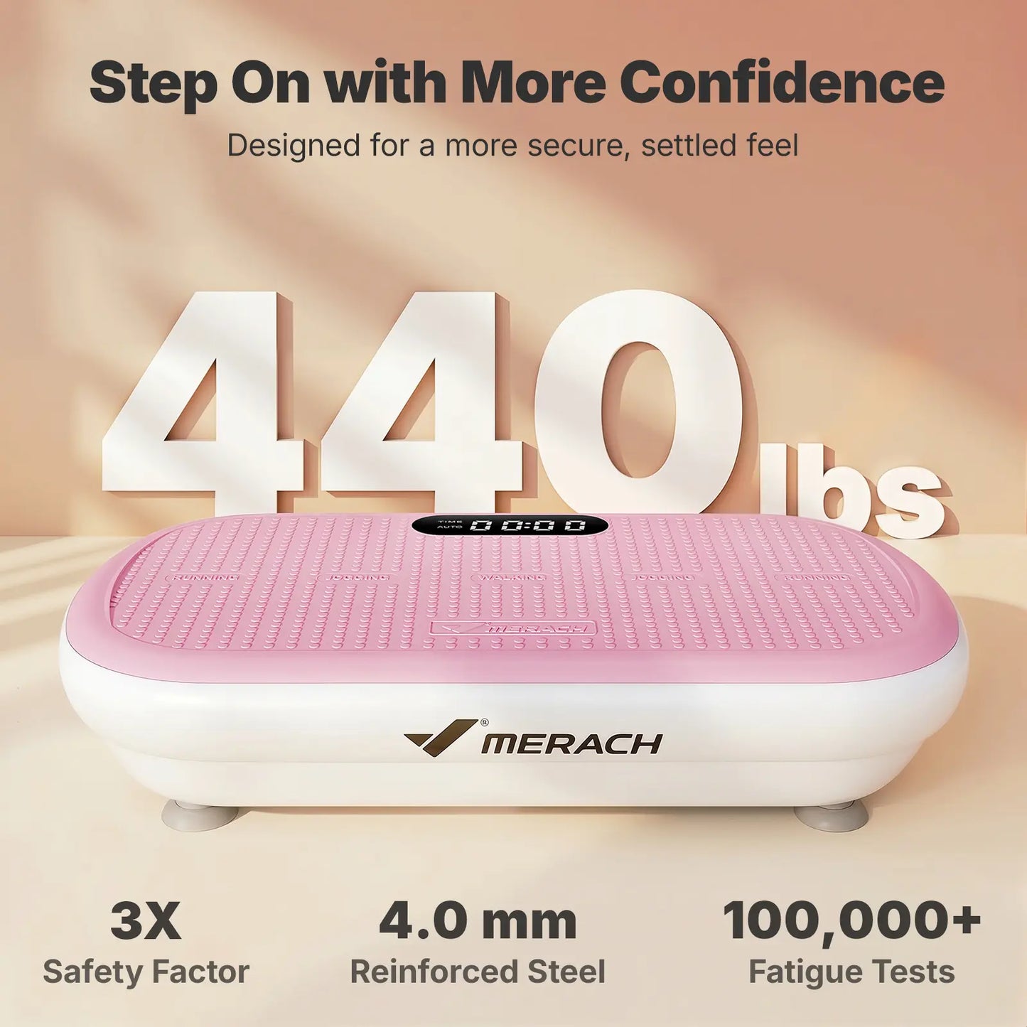 Merach High-Power Vibration Plate Exercise Machine,440Lbs Weight Capacity, Bluetooth Remote Control, 4 Workout Modes for Home Gym Fitness Equipment Backtoschool