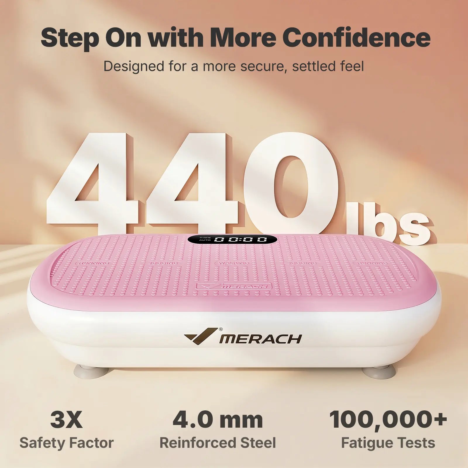 Merach High-Power Vibration Plate Exercise Machine,440Lbs Weight Capacity, Bluetooth Remote Control, 4 Workout Modes for Home Gym Fitness Equipment Backtoschool