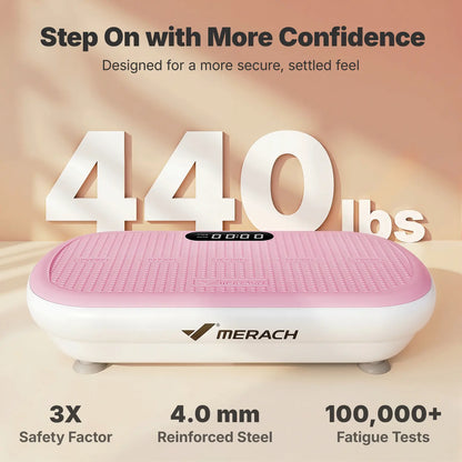 Merach High-Power Vibration Plate Exercise Machine,440Lbs Weight Capacity, Bluetooth Remote Control, 4 Workout Modes for Home Gym Fitness Equipment Backtoschool