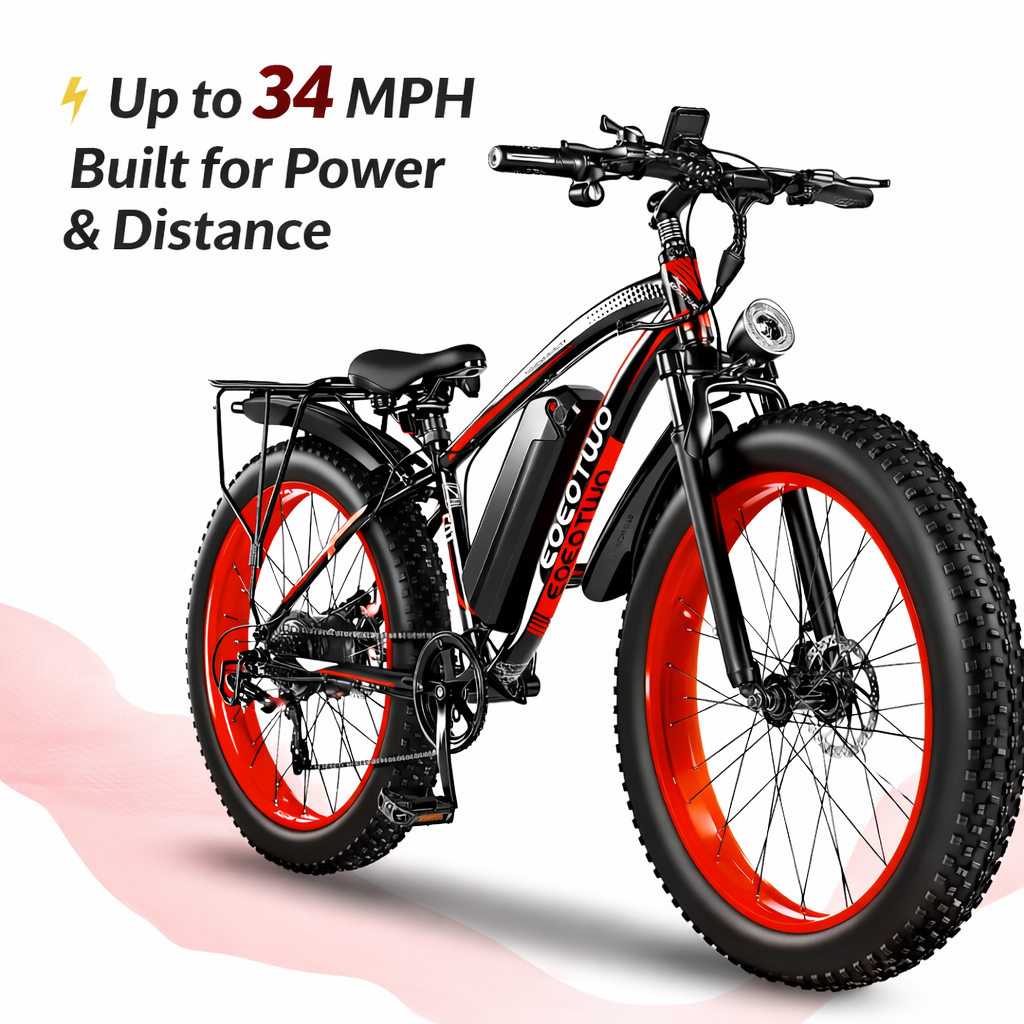 EOEOTWO™ 1500W High-Speed Electric Fat Tire Bike – 34MPH Power Ride
