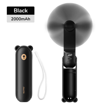 Portable Fan Mini Handheld Fan USB 4500Mah Recharge Hand Held Small 3 In1 Pocket Fan with Power Bank Flashlight Feature