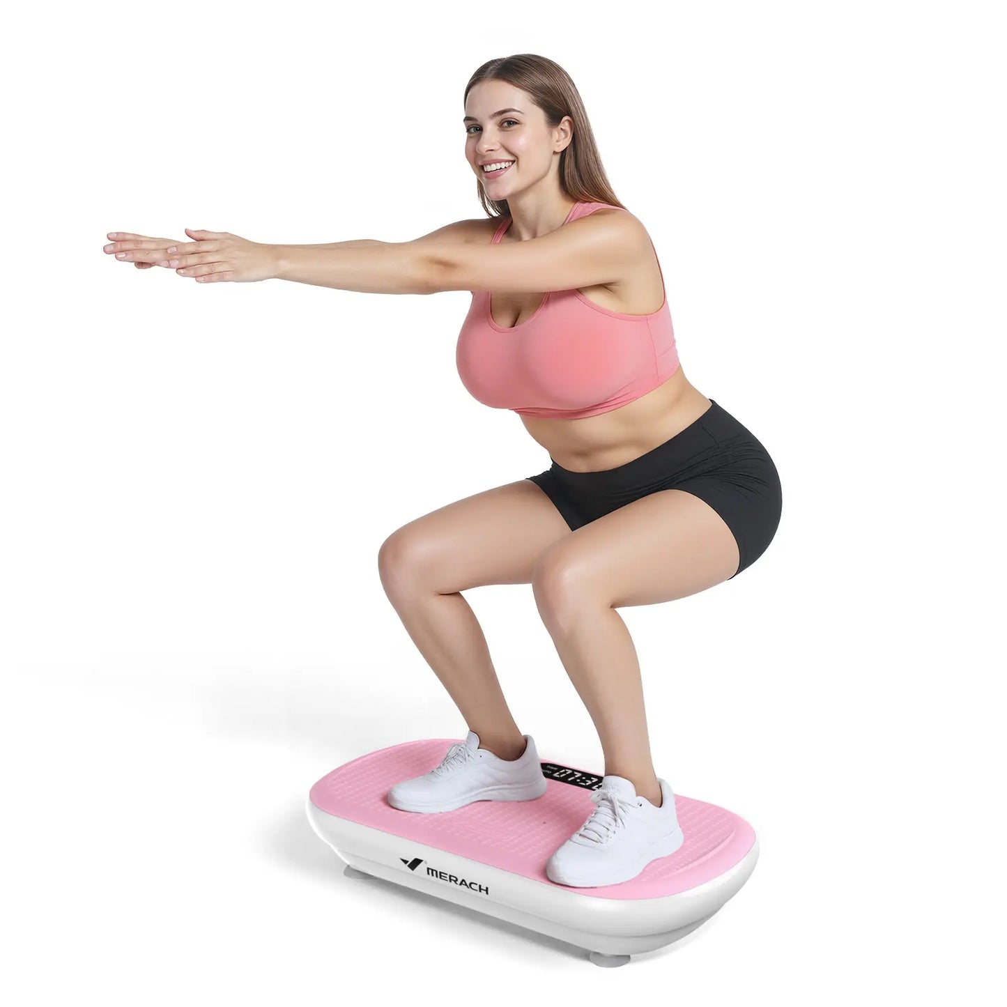 Merach High-Power Vibration Plate Exercise Machine,440Lbs Weight Capacity, Bluetooth Remote Control, 4 Workout Modes for Home Gym Fitness Equipment Backtoschool
