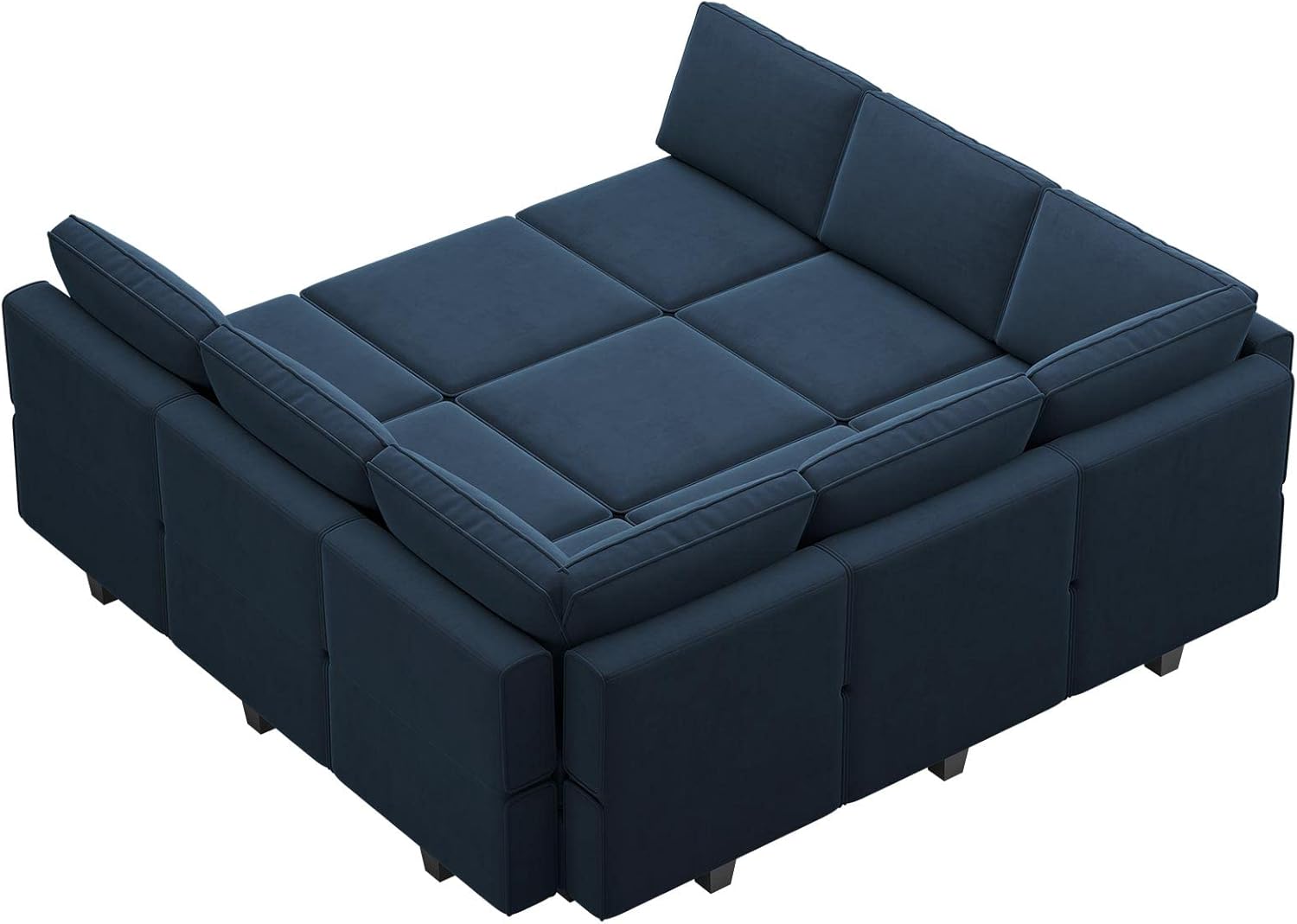 Modular Sectional Sofa with Ottomans Velvet Reversible Sleeper Sectional Sofa with Chaise Modular Sleeper Sofa Bed with Storage Seat Blue