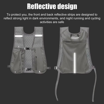 New Running Water Bottle Storage Vest Lightweight Running Vest Reflective Hydration Water Chest Pack with Phone Holder