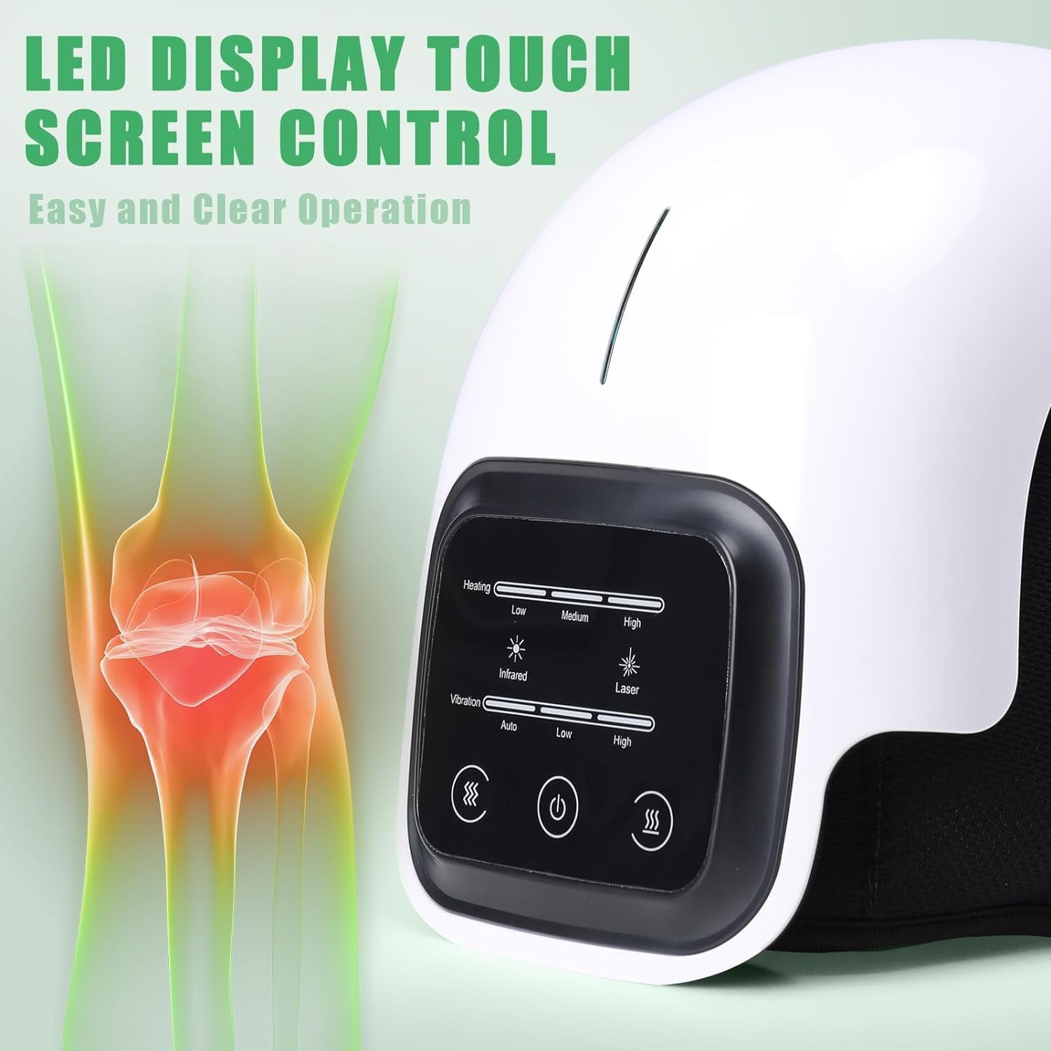 Cordless Knee Massager,Electric Infrared Heating Knee Massager,Air Pressure& Vibration