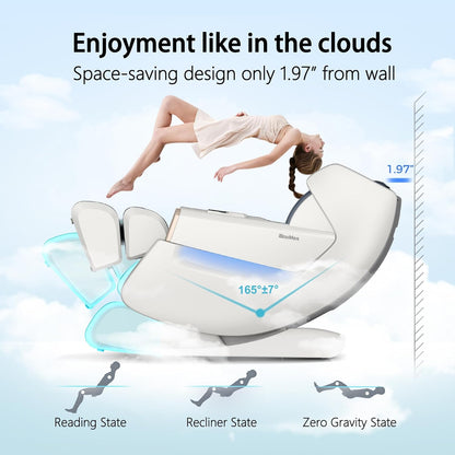 R8606 Massage Chair Full Body with AI Voice,53.15" SL Track Zero Gravity Massage Chairs with Auto Extendable Footrest,12 Modes,Heating,Foot Roller,App Control,Pet-Scratch Resistant Shell