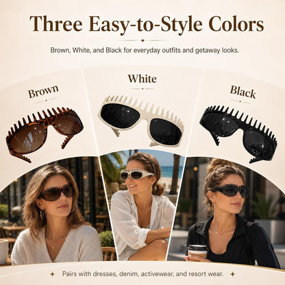 2 in 1 Foldable Sunglasses Headband Chic Tortoiseshell Hair Accessory, for Women Summer Workout Yoga Travel Daily Use