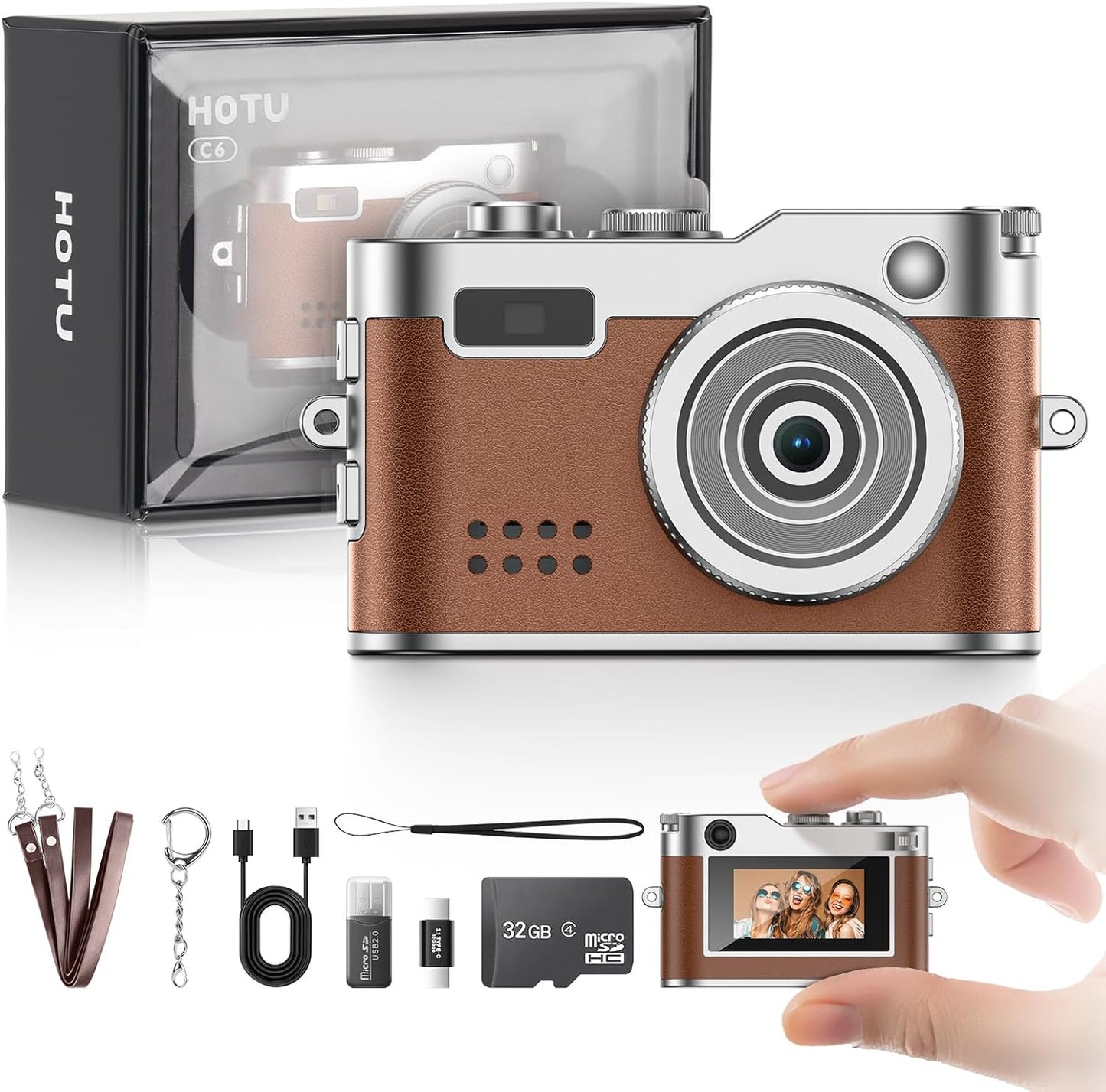 HOTU™ RetroSnap Mini HD Camera – Portable Keychain Vlog Recorder