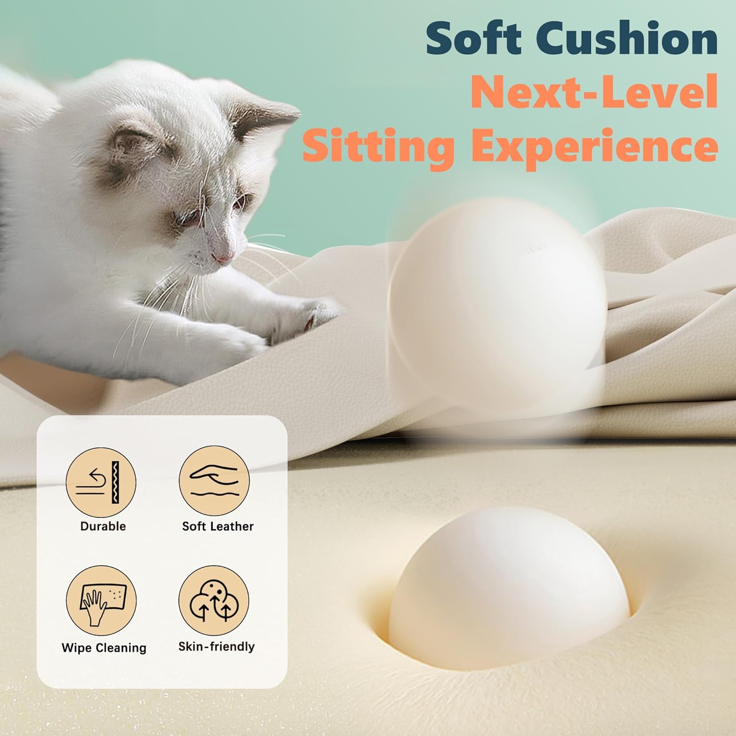 Office Criss Cross Chair with Footrest, Big and Tall Executive Chair with Wide Seat,Reversible Armrest,Wheels, Lumbar Pillow and 120°Tilt,Computer Desk Chair for Gaming,Meditation,Ivory