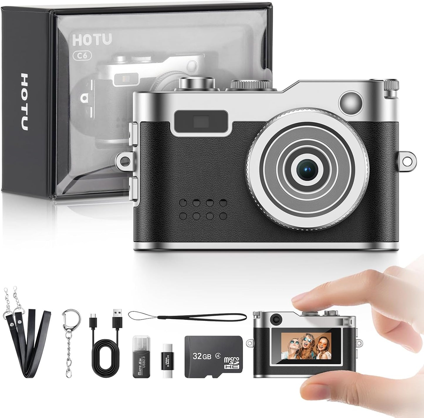 HOTU™ RetroSnap Mini HD Camera – Portable Keychain Vlog Recorder