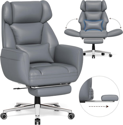 Gabrylly Cross-Leg Office Chair with Footrest