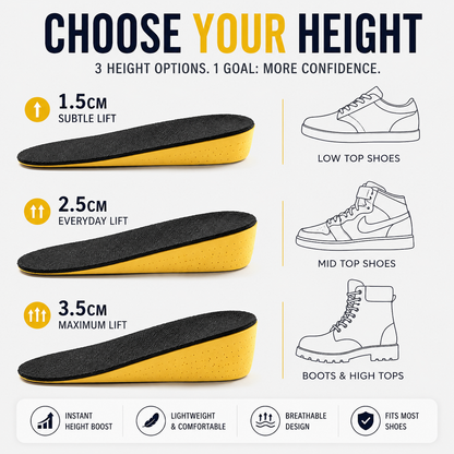 StealthLift™ Height Increase Insoles | Invisible Lift | All-Day Comfort