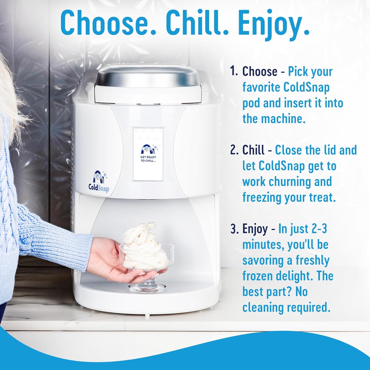 Ultimate Frozen Treat Machine - Instant Ice Cream, Non-Dairy Desserts & Smoothies with Freeze-On-Demand Technology - Single-Serve Convenience & 1 Year Warranty!