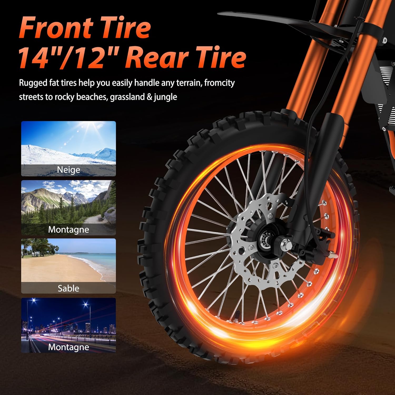 Soleil01 2000W Electric Dirt Bike for Teens & Adults – 48V 21Ah, 37MPH Off-Road Ebike with Hydraulic Brakes