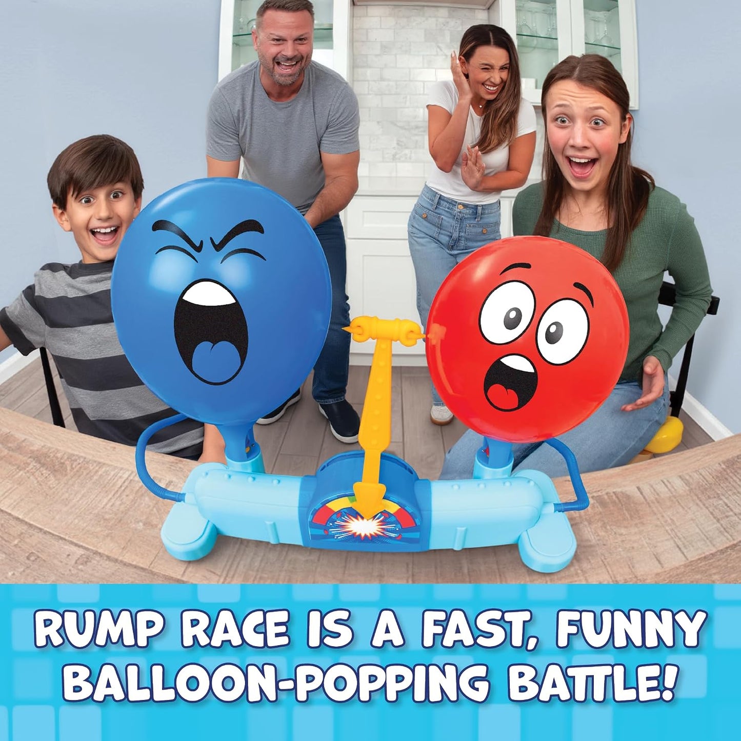Rump Race Balloon Popping Battle Board Game Family Game Night, Party Game