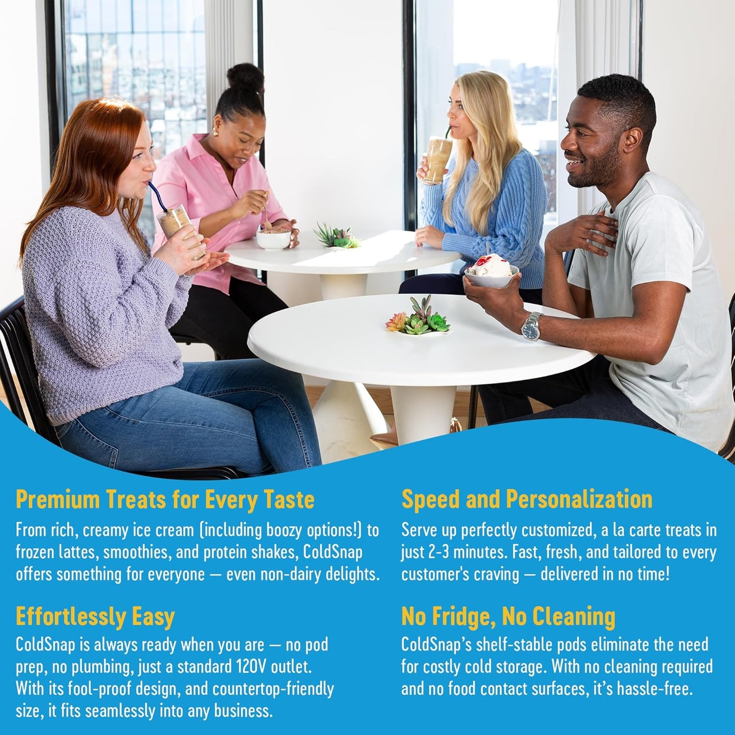 Ultimate Frozen Treat Machine - Instant Ice Cream, Non-Dairy Desserts & Smoothies with Freeze-On-Demand Technology - Single-Serve Convenience & 1 Year Warranty!