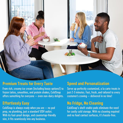 Ultimate Frozen Treat Machine - Instant Ice Cream, Non-Dairy Desserts & Smoothies with Freeze-On-Demand Technology - Single-Serve Convenience & 1 Year Warranty!