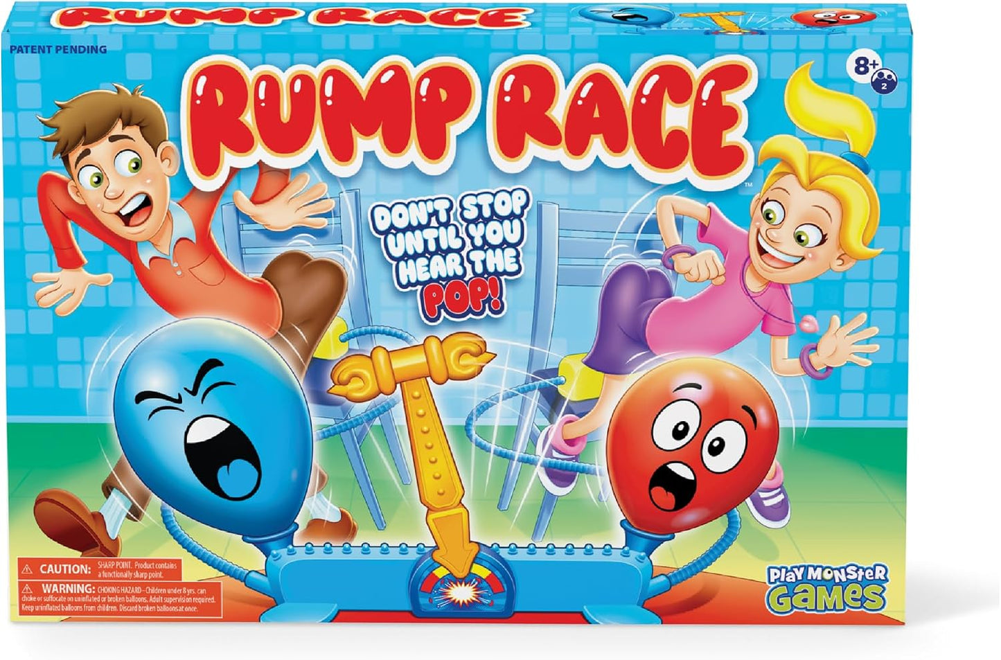 Rump Race Balloon Popping Battle Board Game Family Game Night, Party Game