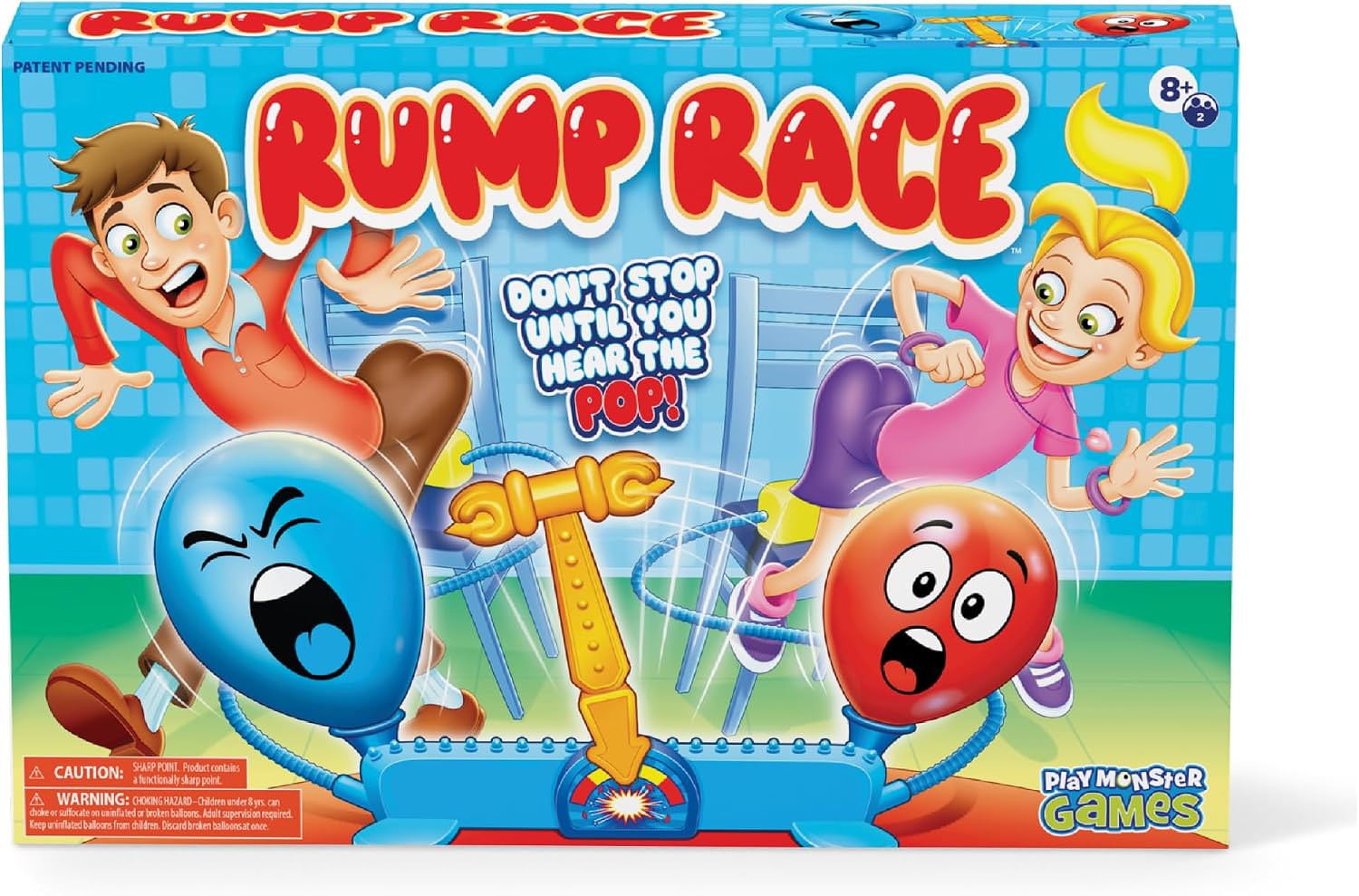 Rump Race Balloon Popping Battle Board Game Family Game Night, Party Game