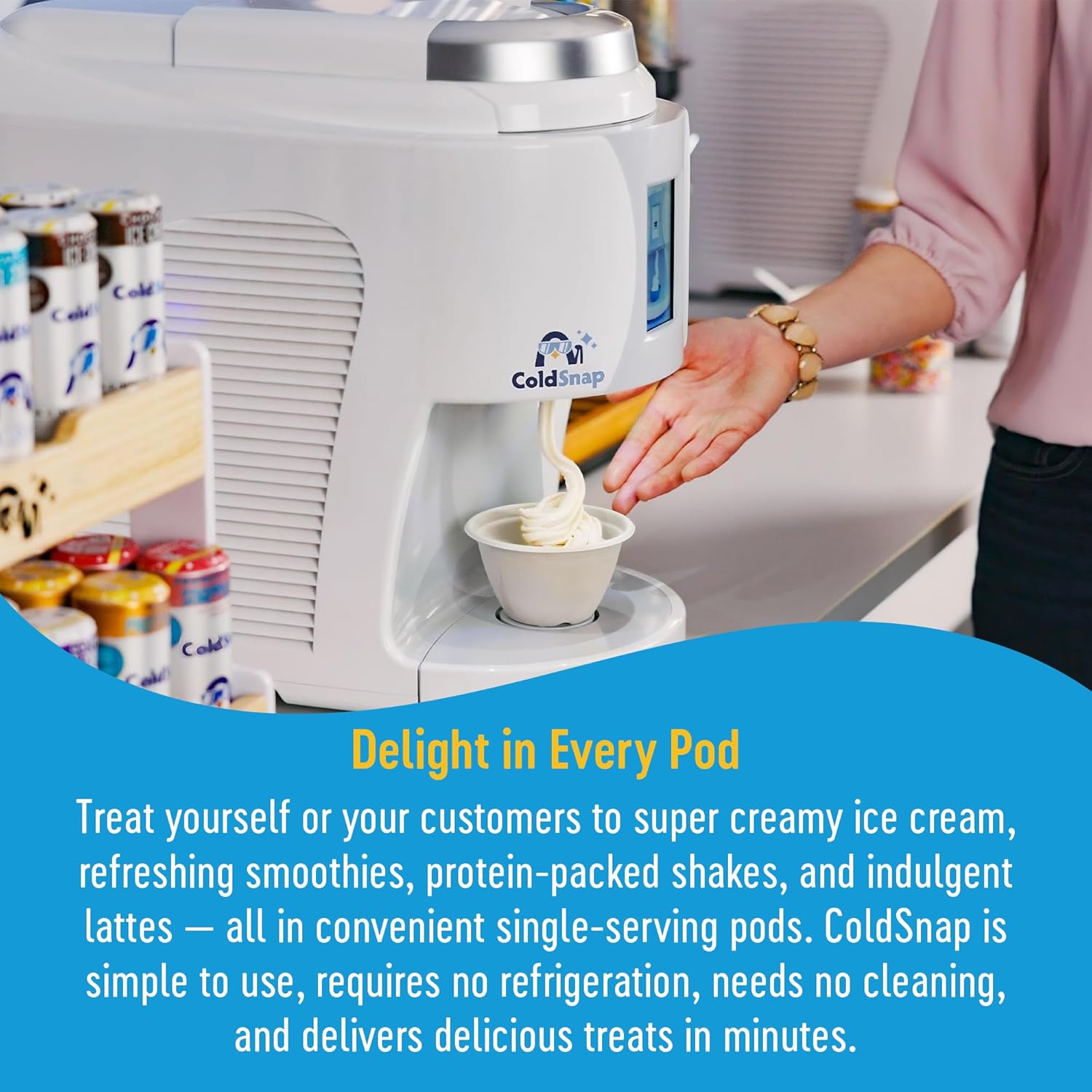Ultimate Frozen Treat Machine - Instant Ice Cream, Non-Dairy Desserts & Smoothies with Freeze-On-Demand Technology - Single-Serve Convenience & 1 Year Warranty!
