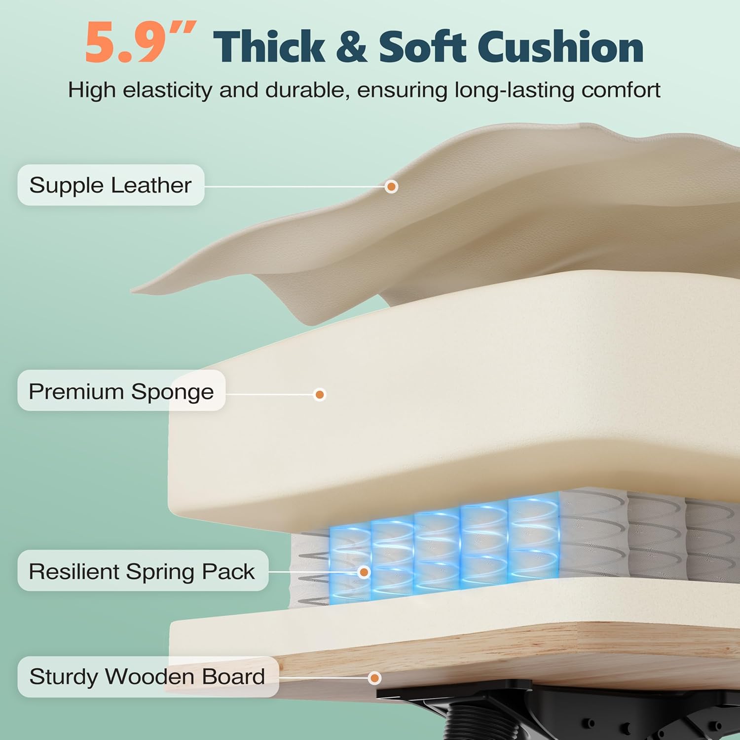 Office Criss Cross Chair with Footrest, Big and Tall Executive Chair with Wide Seat,Reversible Armrest,Wheels, Lumbar Pillow and 120°Tilt,Computer Desk Chair for Gaming,Meditation,Ivory