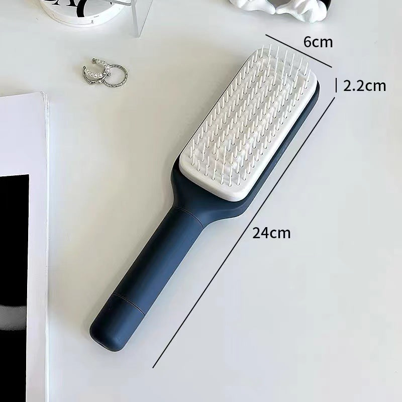 Revolutionary 4-in-1 Self-Cleaning Hair Brush - Anti-Static Massage Comb with Scalable Rotating Design