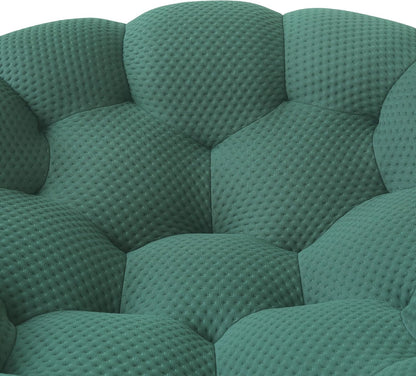 Bubble Couch, 98.43'' Modern 3-Seater Lazy Floor Couch, Memory Foam Bubble round Sofa 3D Honeycomb Shape Curved Sofas for Living Room, Office, Apartment (Green)