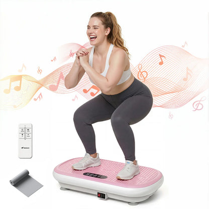 Merach High-Power Vibration Plate Exercise Machine,440Lbs Weight Capacity, Bluetooth Remote Control, 4 Workout Modes for Home Gym Fitness Equipment Backtoschool