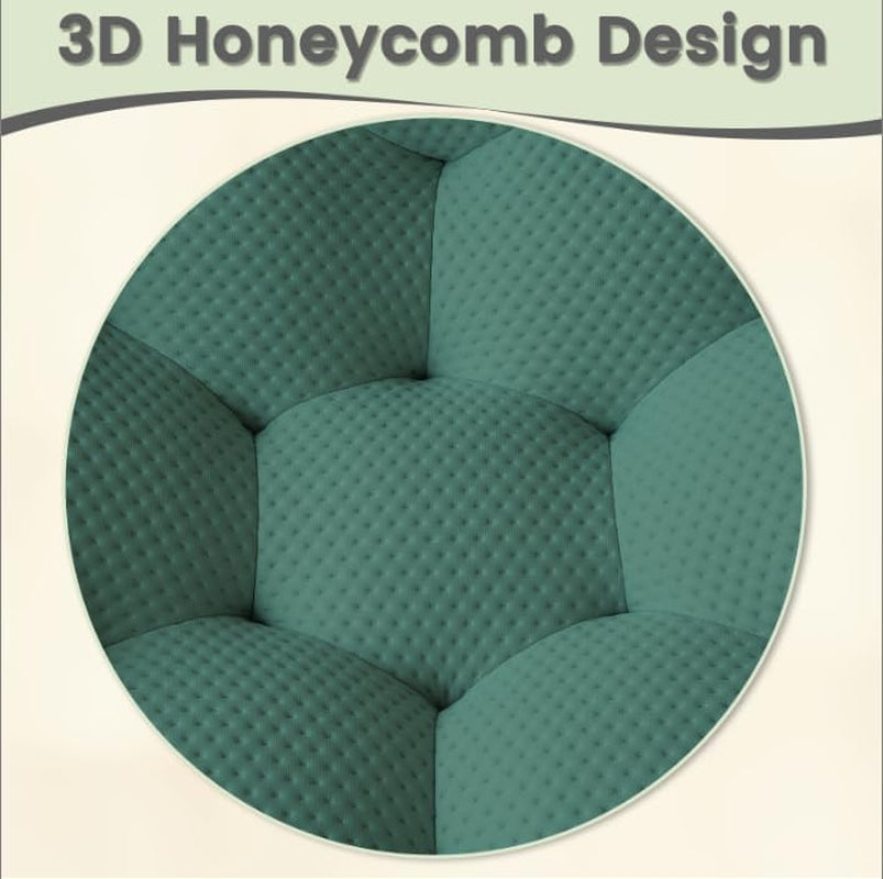 Bubble Couch, 98.43'' Modern 3-Seater Lazy Floor Couch, Memory Foam Bubble round Sofa 3D Honeycomb Shape Curved Sofas for Living Room, Office, Apartment (Green)