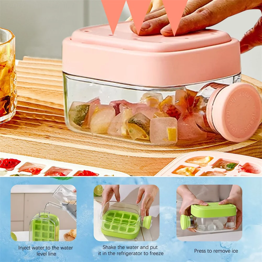 IcePress™ Bottle – 2-in-1 Push-to-Release Ice Maker with Straw