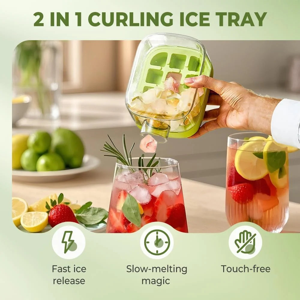 IcePress™ Bottle – 2-in-1 Push-to-Release Ice Maker with Straw