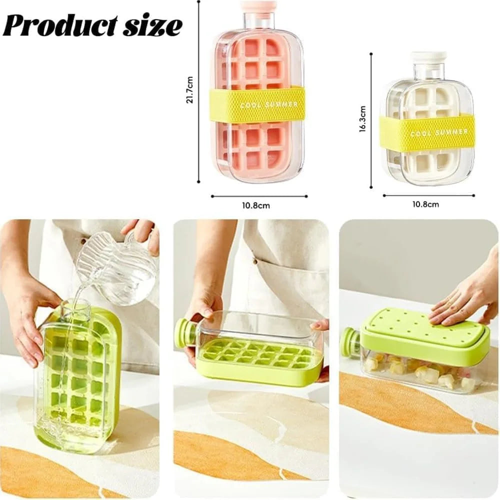 IcePress™ Bottle – 2-in-1 Push-to-Release Ice Maker with Straw