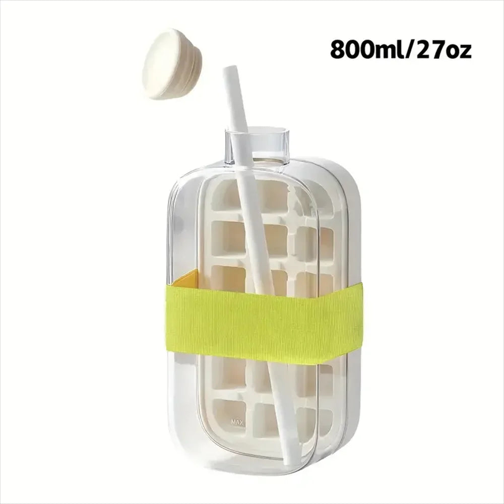 IcePress™ Bottle – 2-in-1 Push-to-Release Ice Maker with Straw