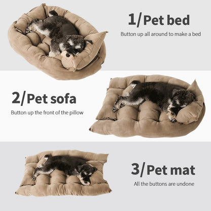 CozyNest™ 3-in-1 Convertible Pet Bed – Ultra-Soft, Warm & Washable