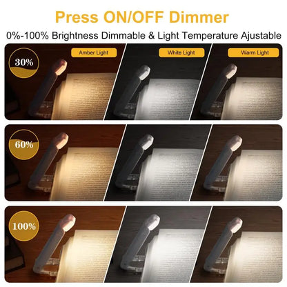 LumaClip™ – USB Rechargeable LED Book Light with Eye Protection & Portable Clip Design