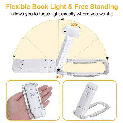 LumaClip™ – USB Rechargeable LED Book Light with Eye Protection & Portable Clip Design