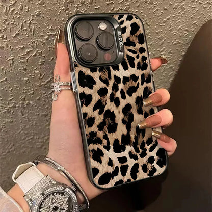Leopard Print Phone Case for iPhone 11–17 Series – Shockproof Bumper Cover
