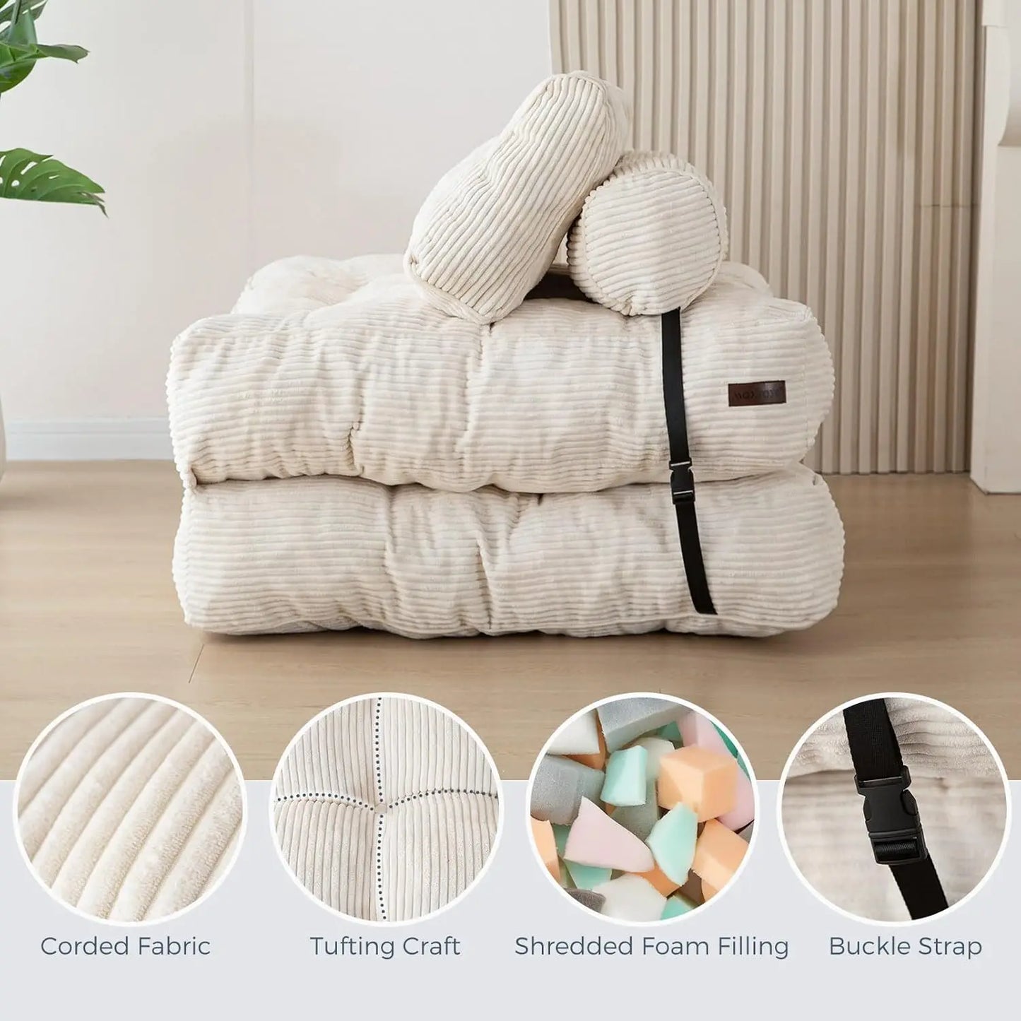 NestLounge™ Convertible Chair Bed – Plush Fold-Out Lounge Chair