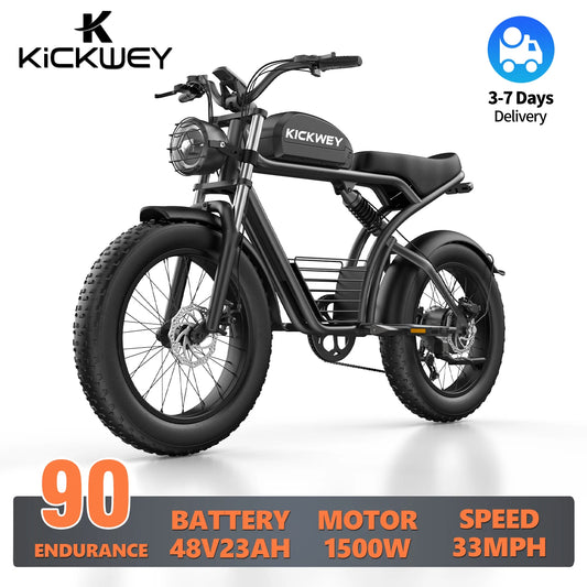 Kickwey K7 1500W Electric Bike – 48V 23Ah Fat-Tire All-Terrain E-Bike (AU)