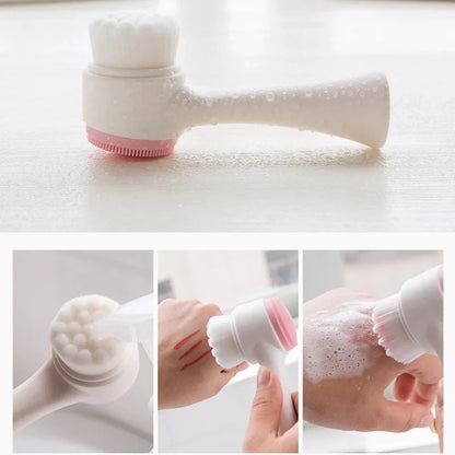 GlowDuo™ Double-Sided Facial Cleansing Brush – Deep Clean, Gentle Exfoliation & Relaxing Massage