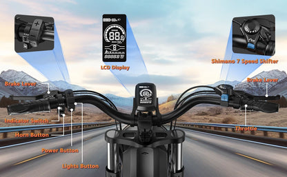 Kickwey K7 1500W Electric Bike – 48V 23Ah Fat-Tire All-Terrain E-Bike (AU)
