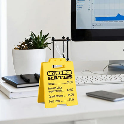 DeskRate™ Funny Answer Rate Desk Sign