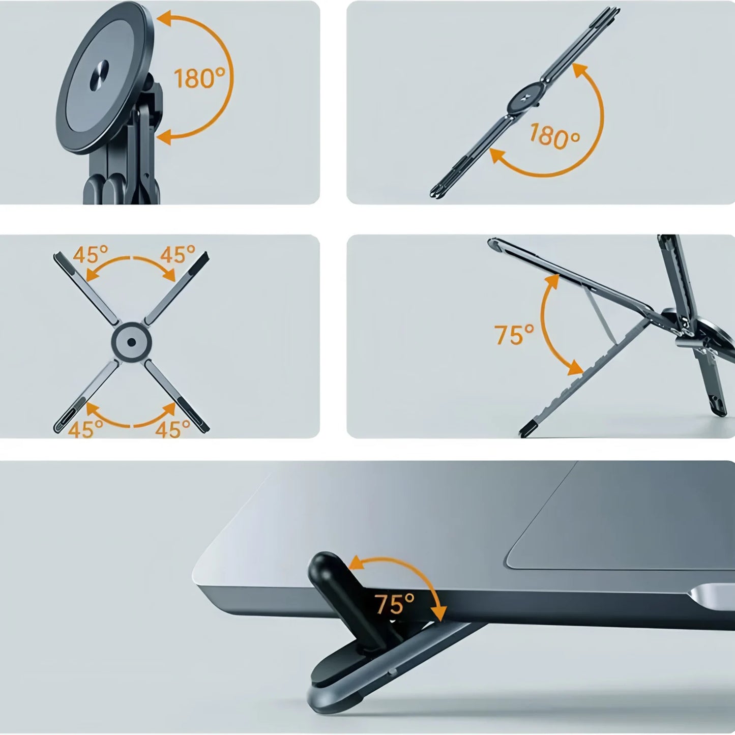 Portable Laptop Stand – Foldable Magnetic Metal Stand