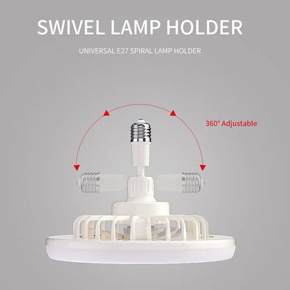 Rotatable 3-in-1 Ceiling Fan Light with Remote – E27 Base for Bedroom & Living Room