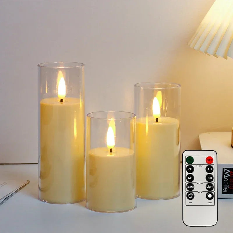 Luméa™ Flameless Candle Set — 3-Piece Remote-Controlled Ambient Candles