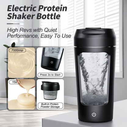 FuelBlend™ Electric Protein Shaker Bottle – 650ml USB Rechargeable, BPA-Free, Automatic Mixing Cup for Gym, Shakes & Cocktails