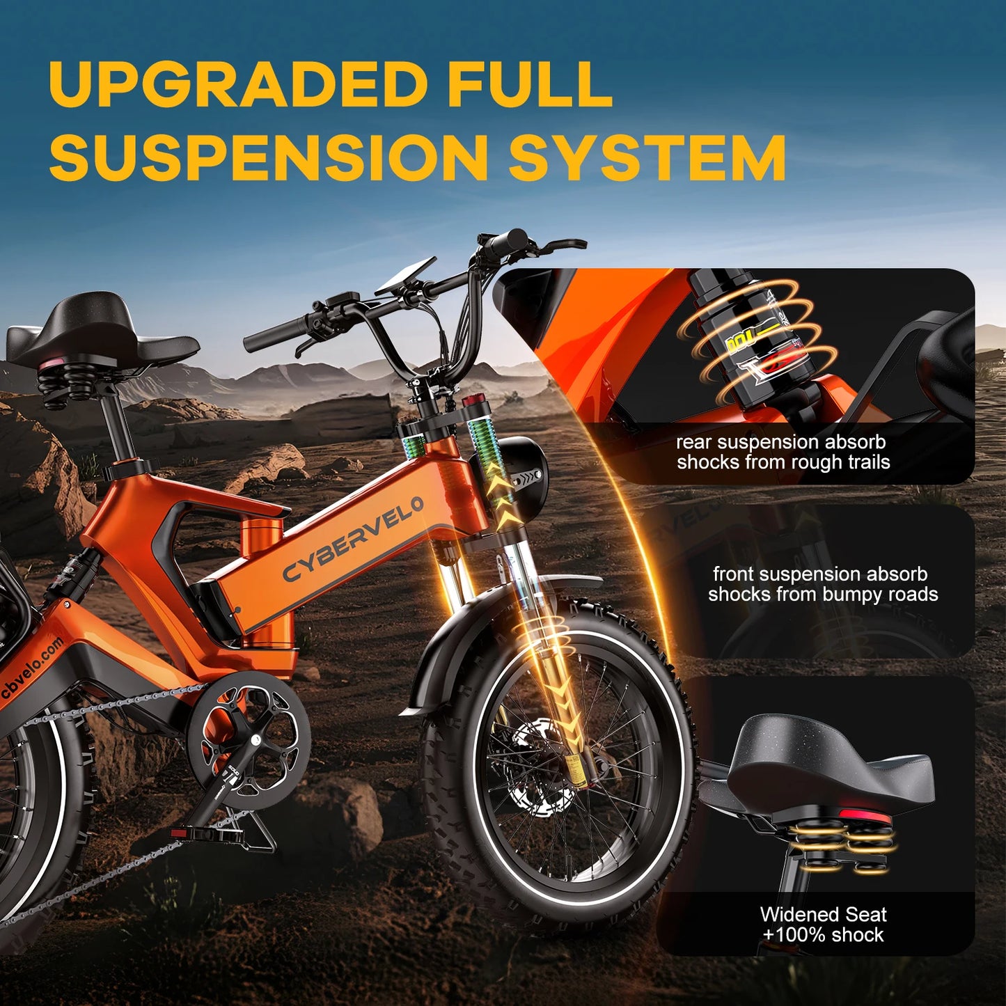 Cybervelo™ EK6 Folding Fat Tire E-Bike – 2000W Peak, 35+ MPH, 100+ Mile Range