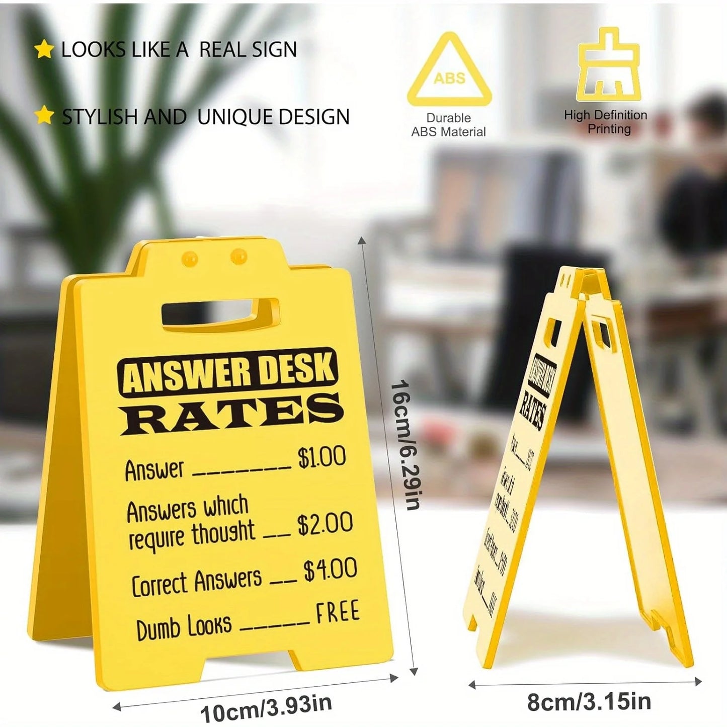 DeskRate™ Funny Answer Rate Desk Sign